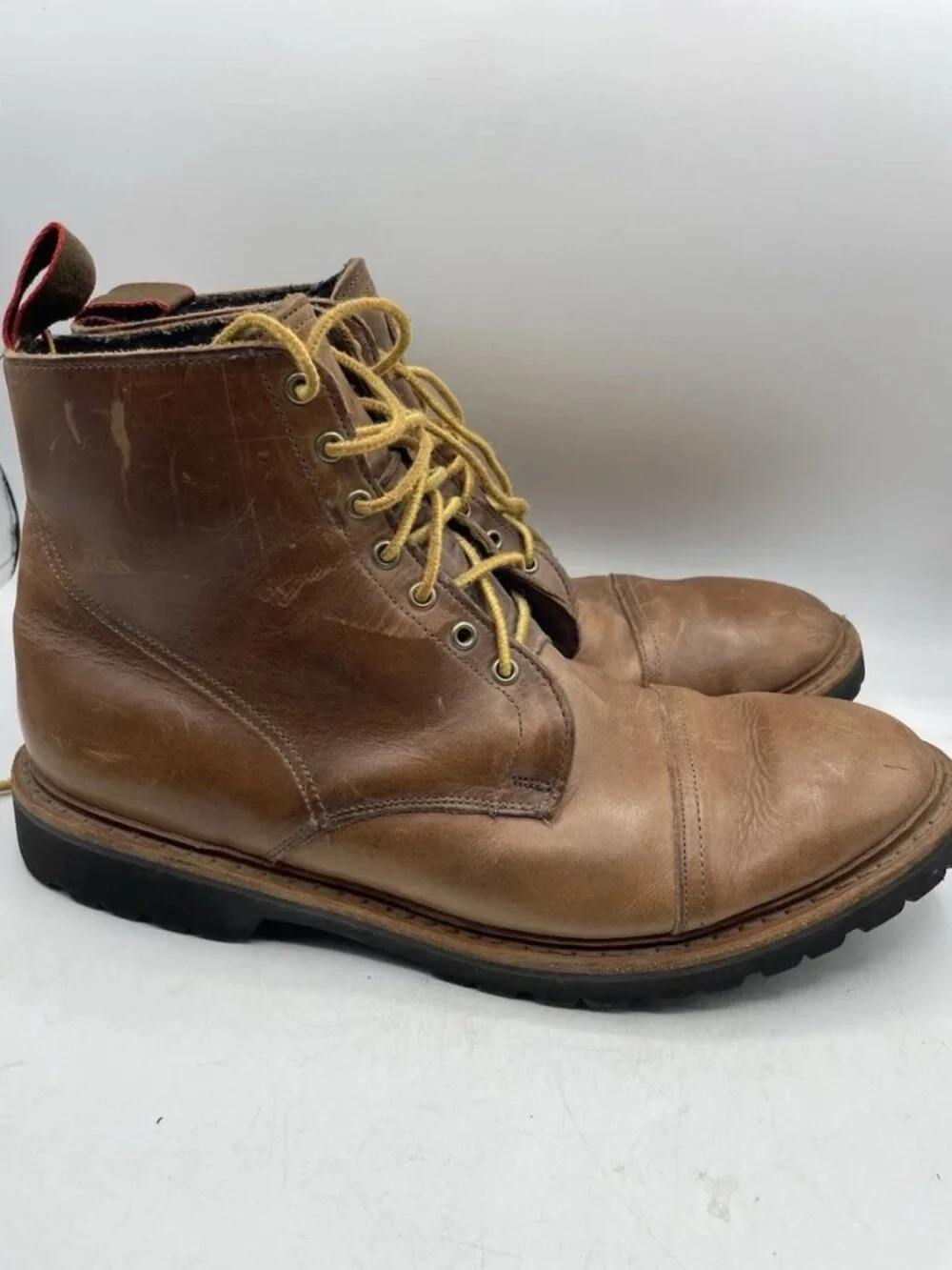 Allen Edmonds Mens Vancouver Wool Cap Toe Boot 11.5 D Natural Chromexcel 5927